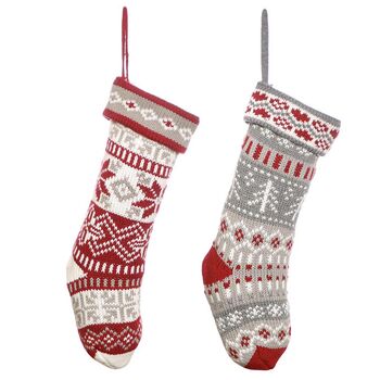 Personalised Nordic Knitted Christmas Stocking, 3 of 7