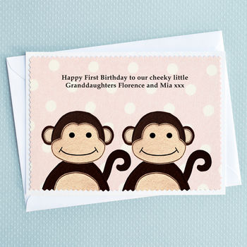Personalised Twins Birthday Or New Baby Card, 5 of 5