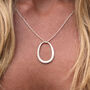 Organic Oval Personalised Necklace In Silver Or Gold, thumbnail 5 of 6