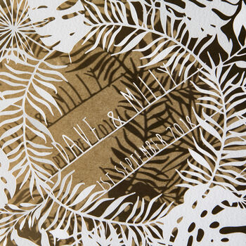 Personalised First Anniversary Tropical Paper Cut, 9 of 9