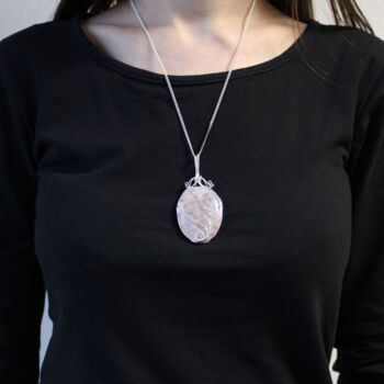 Opalite Silver Wrapped Gemstone Necklace Opalite, 2 of 4