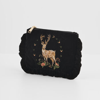 Aurora Embroidered Black Medium Pouch, 4 of 7