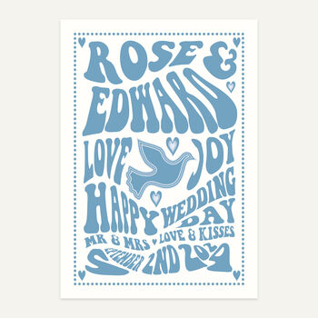 Retro Gig Style Wedding Personalised Print, 5 of 11