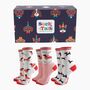 Women's Bamboo Socks Gift Box Grey Party Sausage Dogs, thumbnail 1 of 4