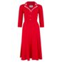 Lisa Mae Dress In Lipstick Red Vintage 1940s Style, thumbnail 1 of 2