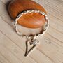 Heart And Crystal Charm Bracelet In Burnished Pale Gold, thumbnail 1 of 2