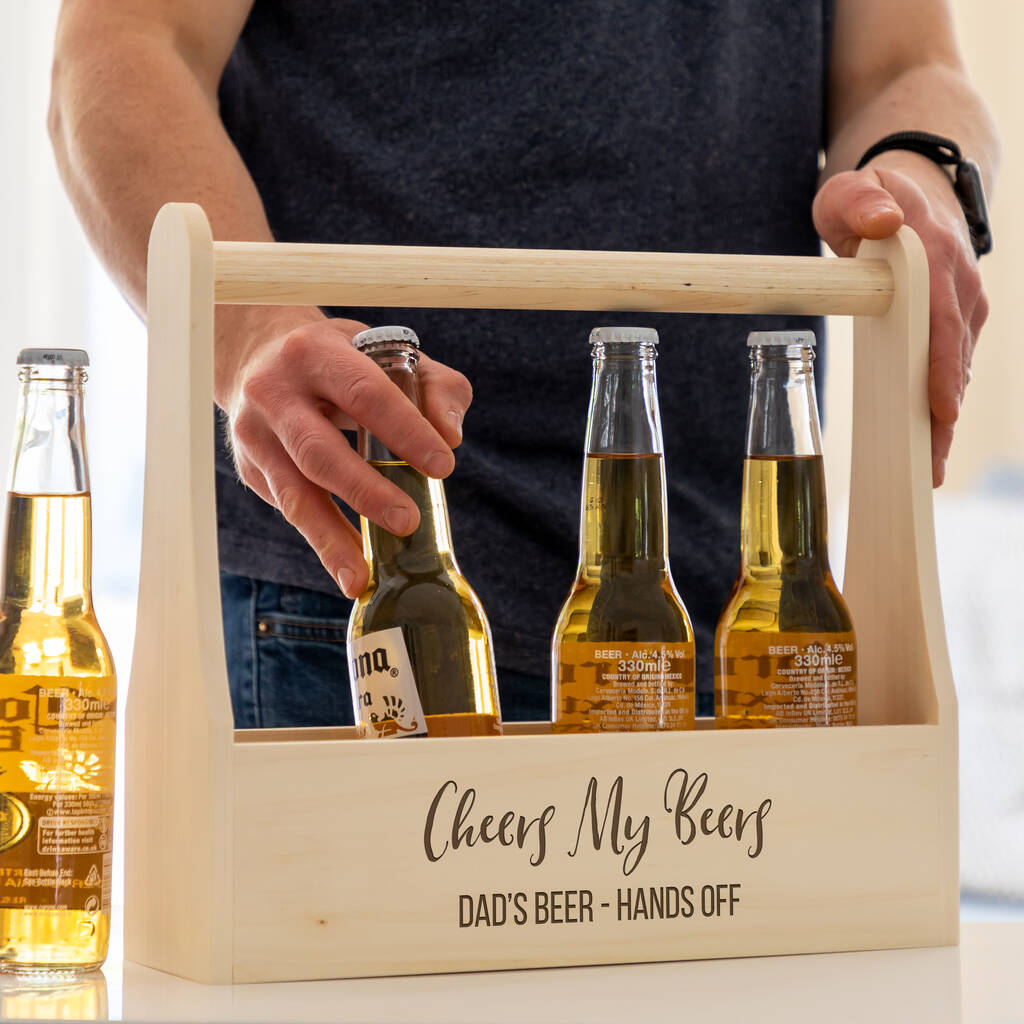 Personalised Beer Holder Cheers My Beers By Mirrorin