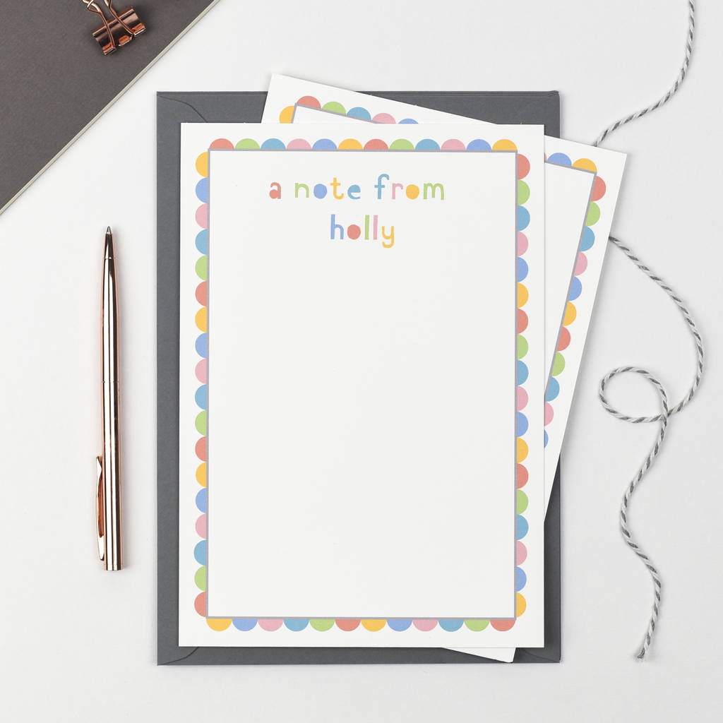 Personalised 'a Note From' Letter Writing Set By Studio 9 Ltd 