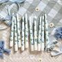 Hand Painted Blue Hydrangea Taper Candles, thumbnail 3 of 10