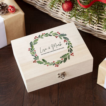 Personalised Couple's Wreath Christmas Eve Box, 9 of 12