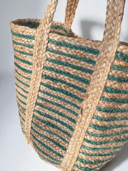 Jute Basket Tote Bag, Three Colours Available, 7 of 8