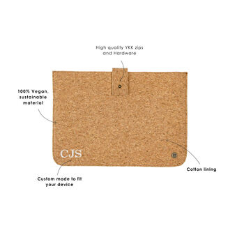 Personalised Cork Leather Stockholm Macbook Sleeve, 3 of 7