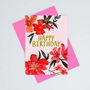 Floral Red Birthday Card, thumbnail 2 of 2