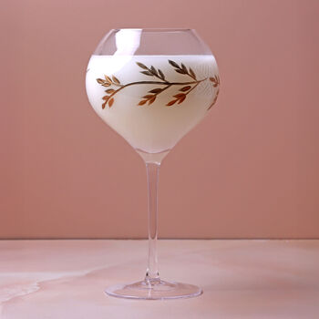 G Decor Set Of Four Wild Vine Hand Painted Gin Glasses Inspired By Nature, 5 of 5