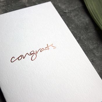'Congrats' Rose Gold Foil Exam, Well Done Card, 2 of 4