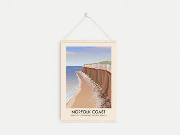 Norfolk Coast Aonb Travel Poster Art Print, 6 of 8