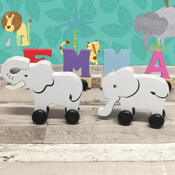 Elephant Wooden Letter Name Train, 4 of 12