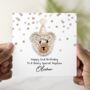 Personalised Crochet Bear Any Age Birthday Card, thumbnail 4 of 7