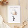 Personalised Rabbit And Balloons Birthday Card, thumbnail 1 of 2