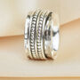 Hammered Sterling Silver Beaded Band Spinner Ring, thumbnail 3 of 6