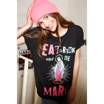 Eat Drink And Be Mary Women's Christmas T Shirt, 2 of 8