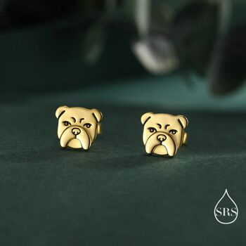Sterling Silver Cute Bulldog Stud Earrings, 5 of 12