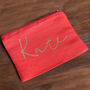Personalised Red Accessory Pouch With Gold Font, thumbnail 1 of 2