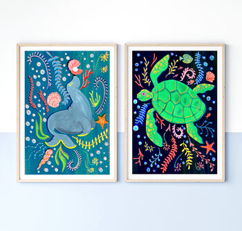 Sea Animal Nursery Art Print, 4 of 10