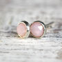 Pink Opal Stud Earrings Silver Or Gold, thumbnail 2 of 11