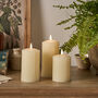 Set Of Three Rechargeable Tru Glow Wax Pillar Candles, thumbnail 5 of 11