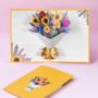 Mixed Flower Bouquet Pop Up Greetings Card, thumbnail 1 of 4