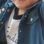 Personalised Name Baby Denim Jacket With Space Rocket, thumbnail 3 of 4