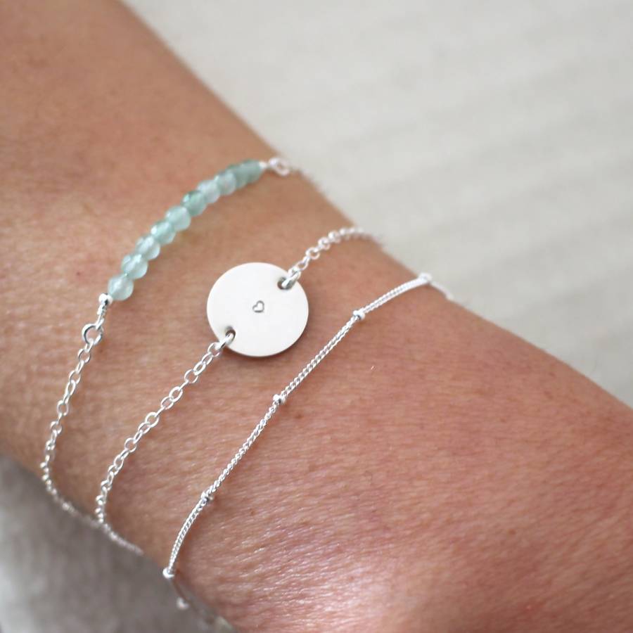 Personalised Silver Bracelet Set By A Box For My Treasure