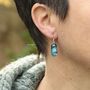 Blue Dichroic Glass Sterling Silver Drop Earrings, thumbnail 9 of 12