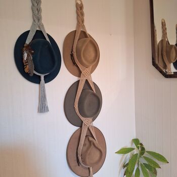 Macrame Wall Hanging Hat Hanger, 5 of 6