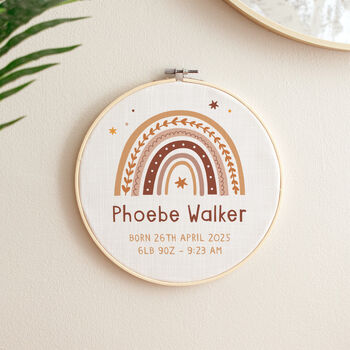 Personalised Rainbow Design New Baby Hoop, 3 of 3