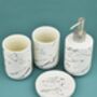 Four Pieces Cream And Silver Marble Bathroom Accessory, thumbnail 3 of 7