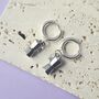 Moka Coffee Pot Huggie Hoop Earrings, thumbnail 6 of 7
