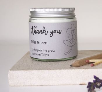 Personalised Thank You For Helping Me Grow Candle, 4 of 6