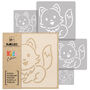 Reusable Plastic Stencils Five Pcs Fox With Brushes, thumbnail 2 of 5