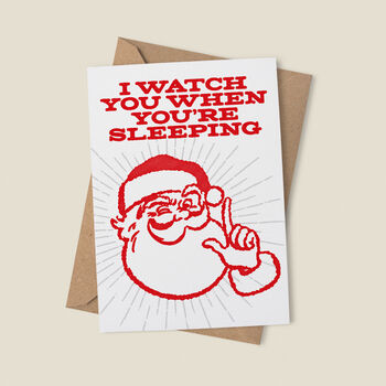 'Creepy Santa' Funny Christmas Card, 3 of 6