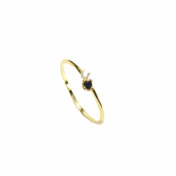 Double Stone Thin Ring, Rose Or Gold Vermeil 925 Silver, 3 of 7