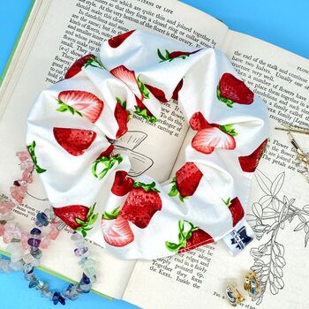 Sweet Strawberries Hair Scrunchie And Headband Set, 2 of 5