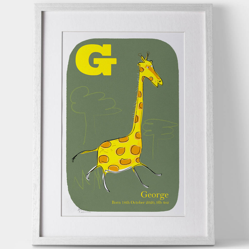 Personalised 'Giraffe' Print, 1 of 2