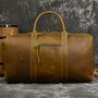 Genuine Leather Holdall Duffel Weekender, thumbnail 1 of 12