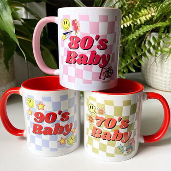 Personalised 80's Baby Decade Mug Birthday Gift, 4 of 5