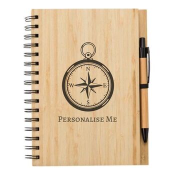 Travel Themed Engraved Notebook And Pen Set, 5 of 8