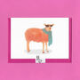 Tangerine Sheep Illustrated Blank Greeting Card, thumbnail 5 of 11