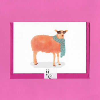 Tangerine Sheep Illustrated Blank Greeting Card, 5 of 11