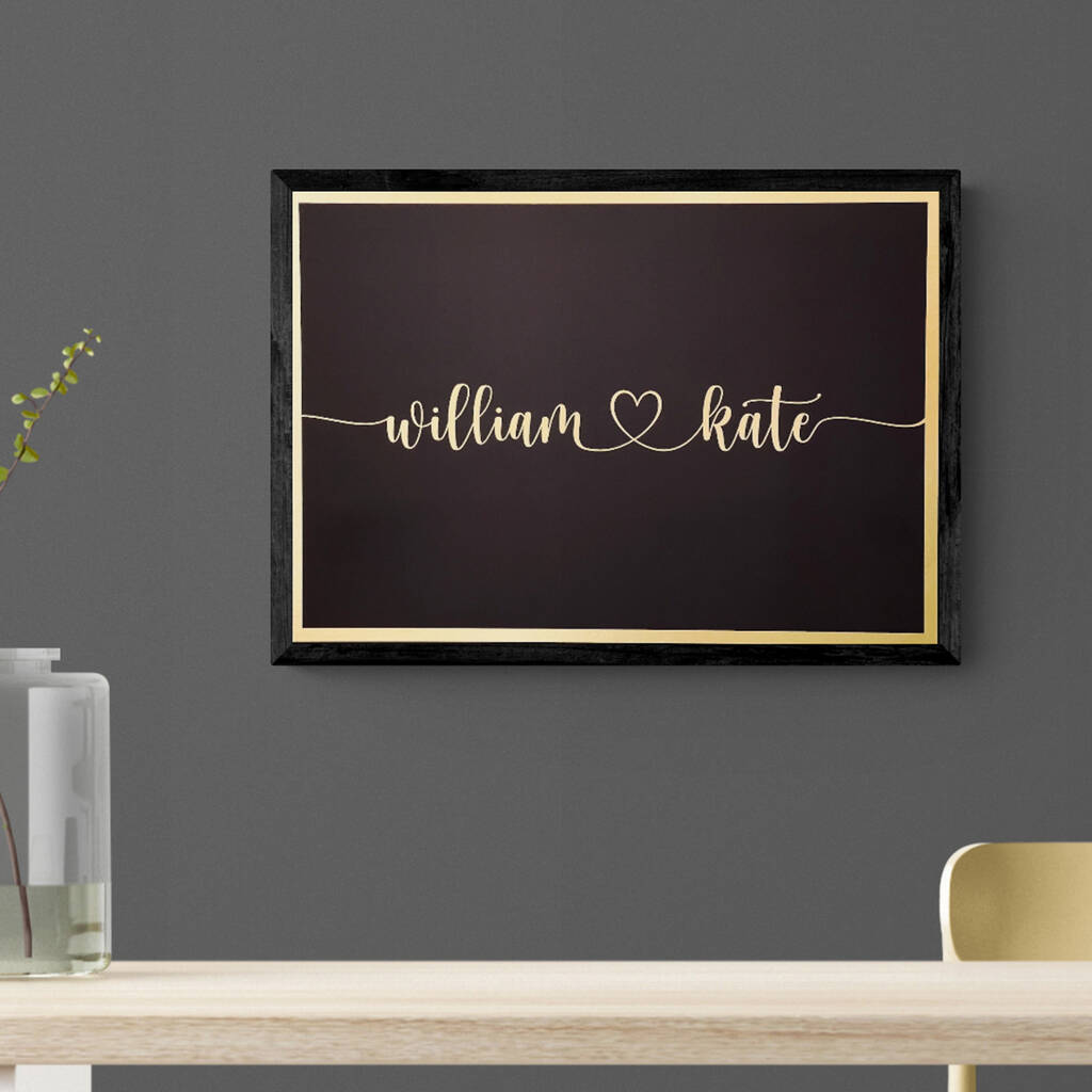 Personalised Gold Metallic Names Print By The Rustic Dish®